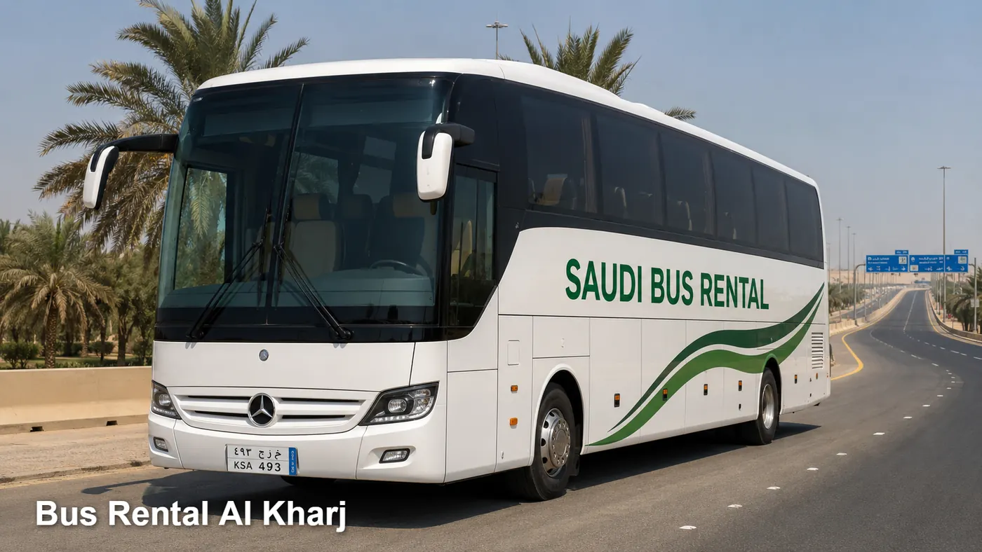 Bus Rental Al Kharj hero for bus rental booking in Saudi Arabia
