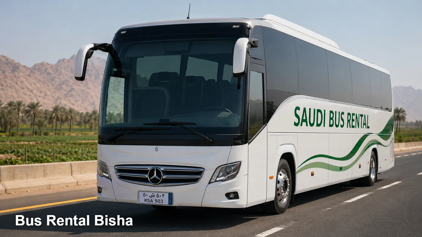 Bus Rental Bisha hero for bus rental booking in Saudi Arabia