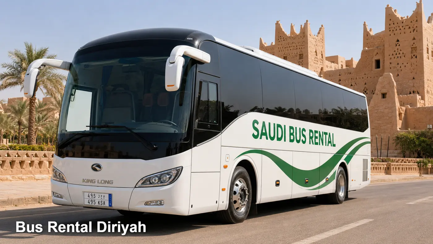 Bus Rental Diriyah hero for bus rental booking in Saudi Arabia