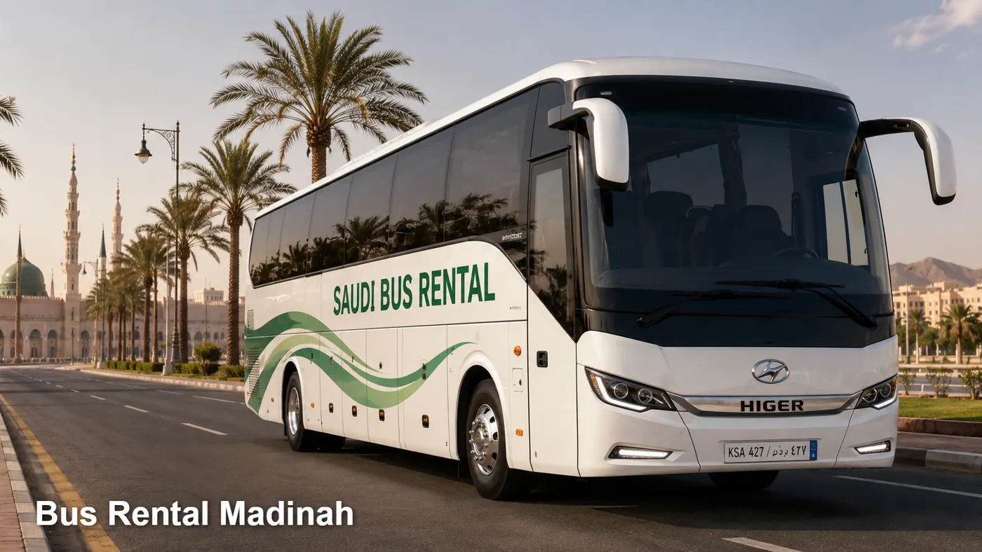 Bus Rental Madinah hero for bus rental booking in Madinah