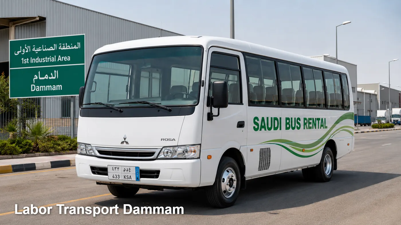 Labor Transport Dammam hero for labor camp-to-site route in Dammam