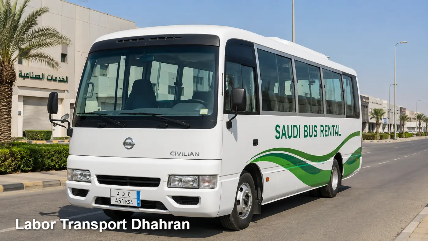 Labor Transport Dhahran hero for labor camp-to-site route in Dhahran