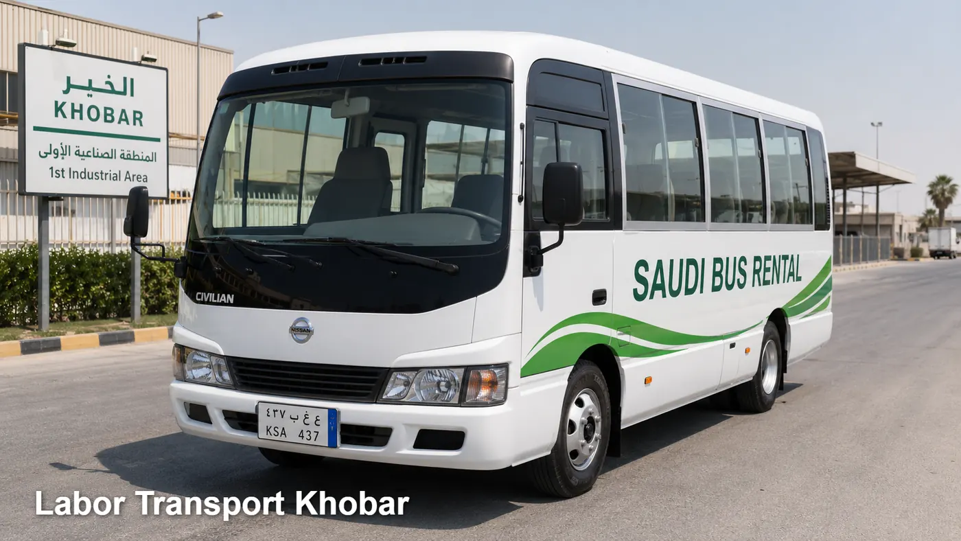 Labor Transport Khobar hero for labor camp-to-site route in Khobar