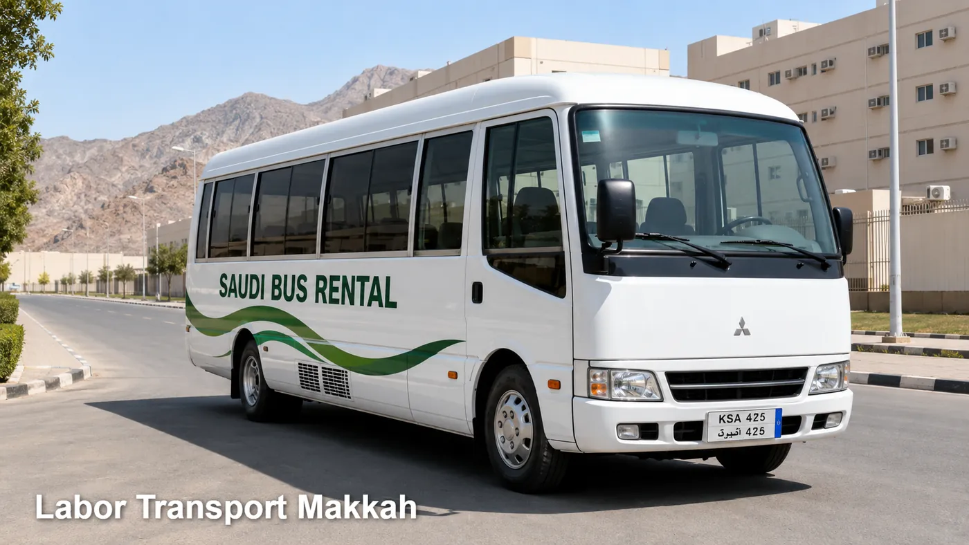 Labor Transport Makkah hero for labor camp-to-site route in Makkah