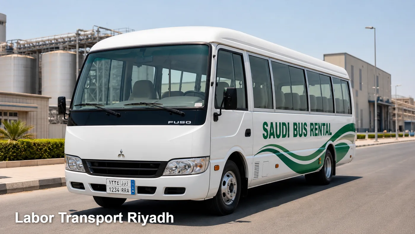 Labor Transport Riyadh hero for labor camp-to-site route in Riyadh