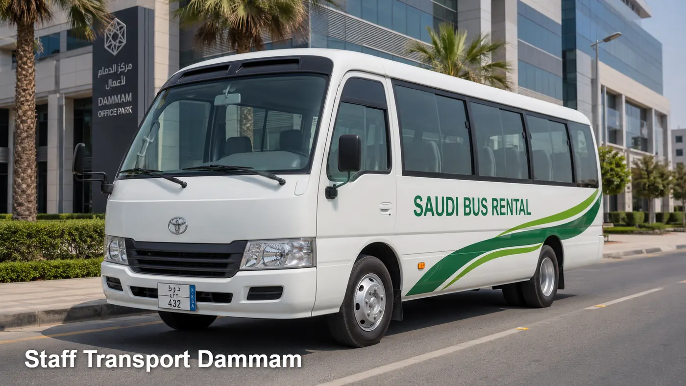 Staff Transport Dammam hero for staff shift route in Dammam