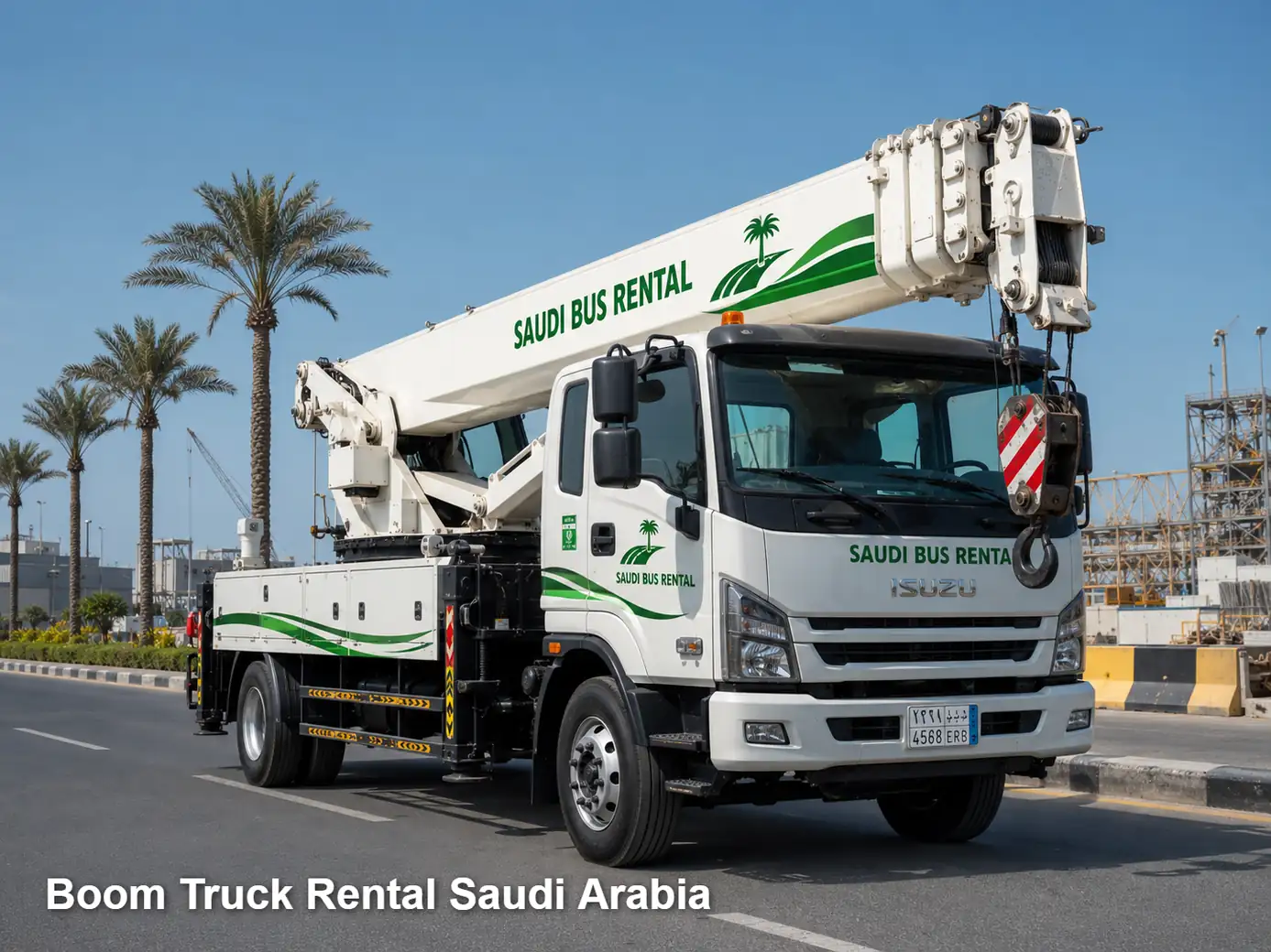 Boom Truck Rental exterior in Saudi Arabia for truck-mounted lifting planning