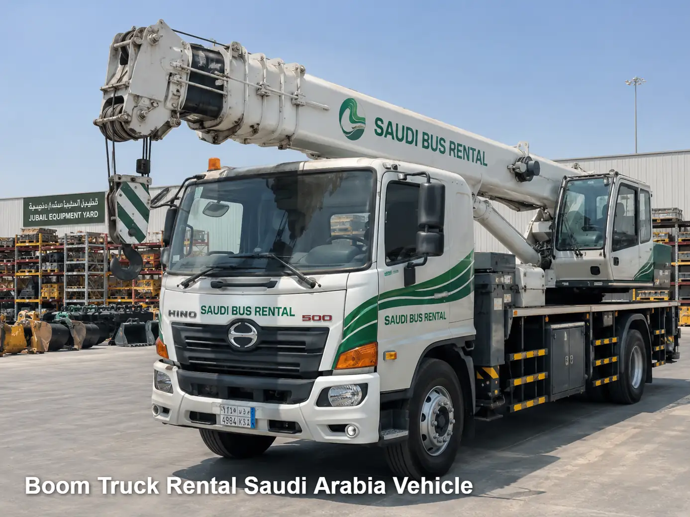 Boom Truck Rental operating and site-access view in Saudi Arabia
