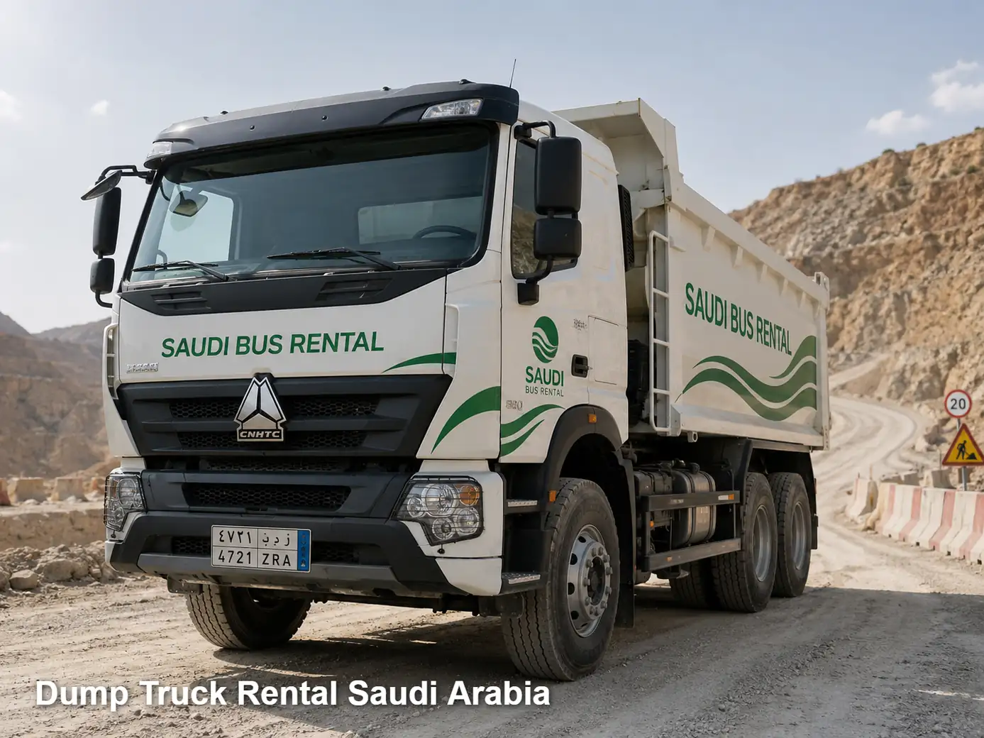 Dump Truck Rental exterior in Saudi Arabia for bulk site haulage planning