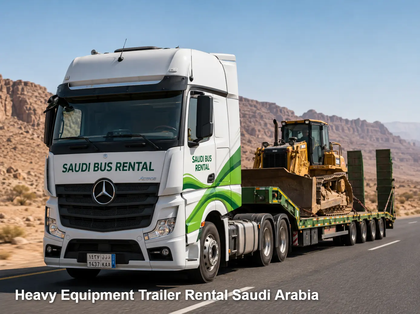 Heavy Equipment Trailer Rental exterior in Saudi Arabia for specialist plant transport planning