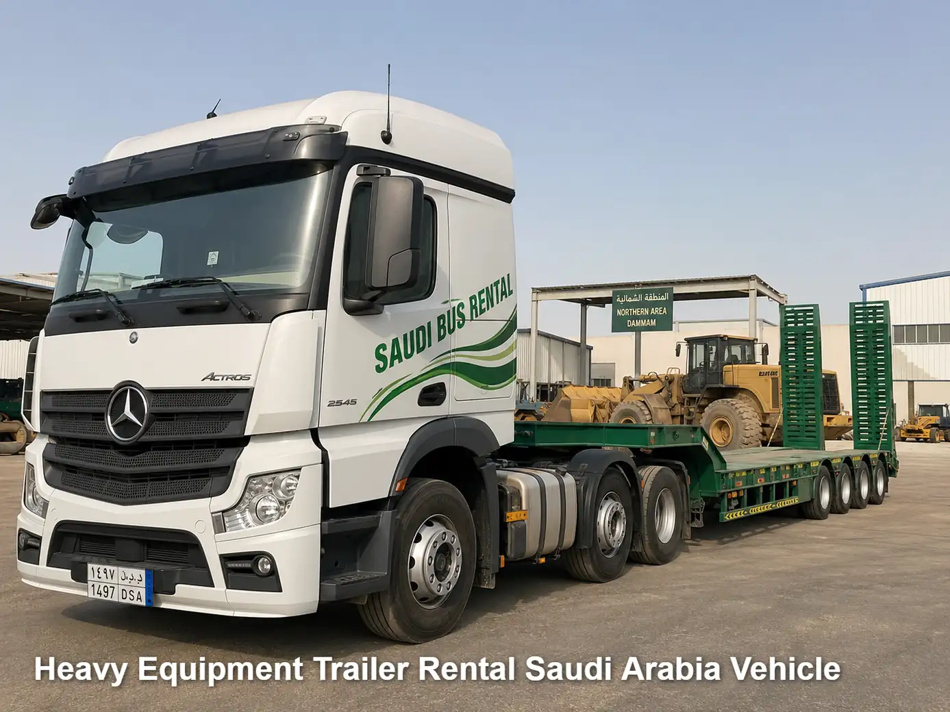 Heavy Equipment Trailer Rental operating and site-access view in Saudi Arabia