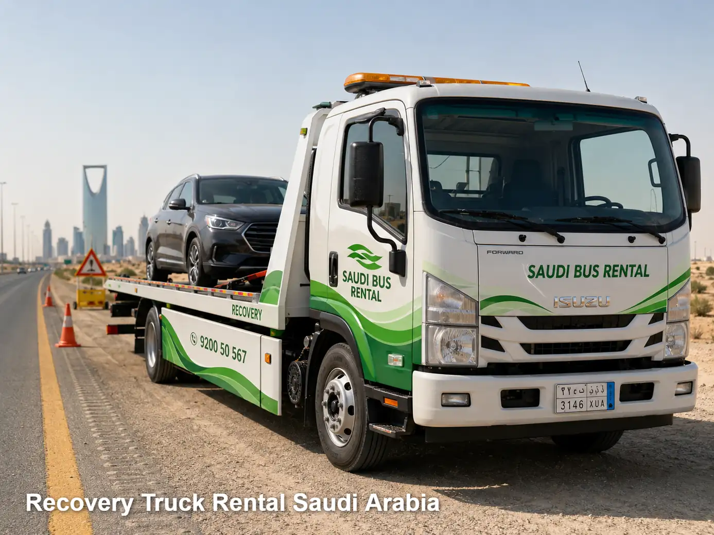 Recovery Truck Rental exterior in Saudi Arabia for vehicle recovery planning