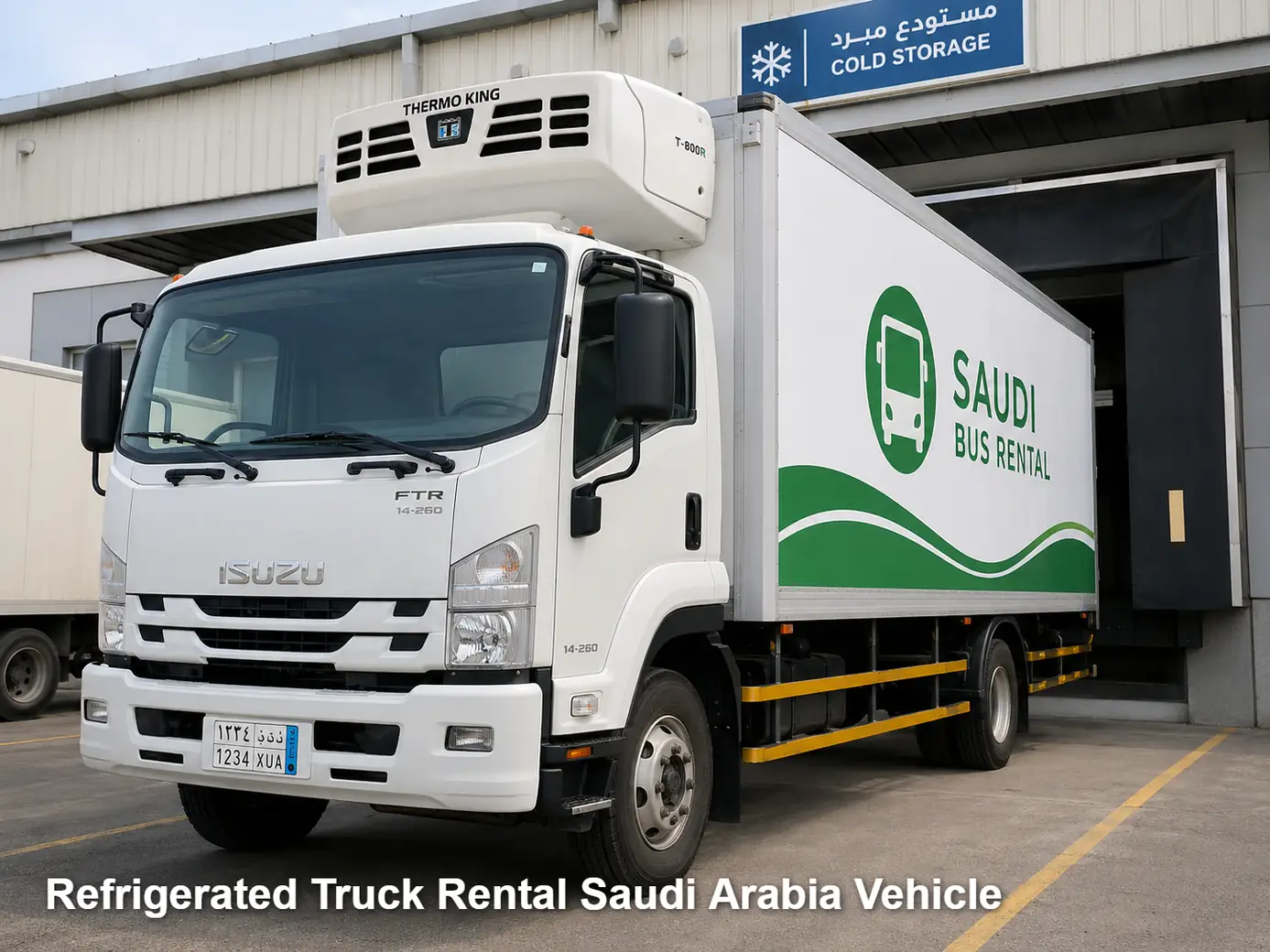 Refrigerated Truck Rental operating and site-access view in Saudi Arabia
