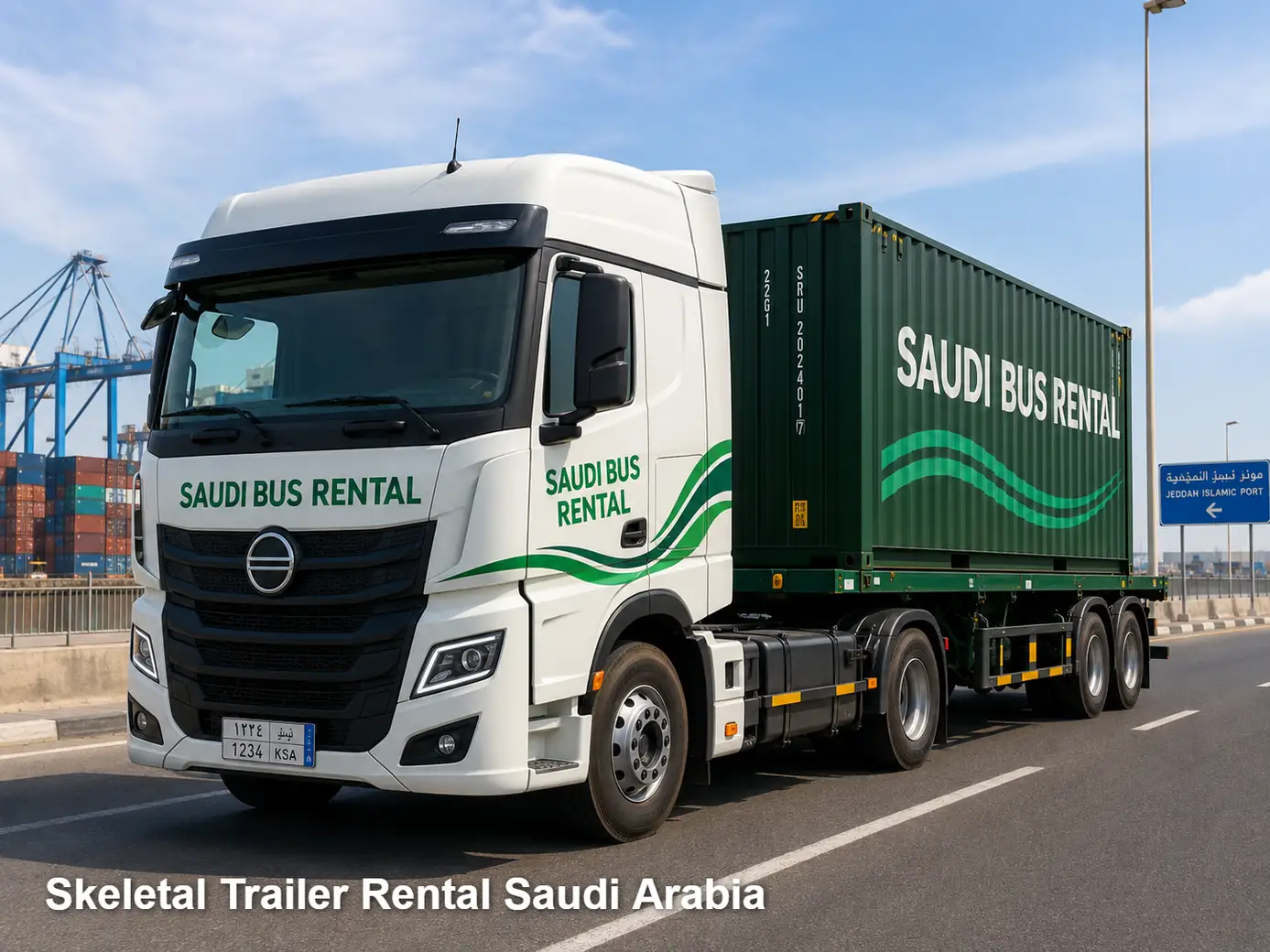 Skeletal Trailer Rental exterior in Saudi Arabia for container chassis movement planning