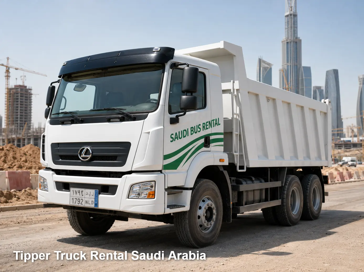 Tipper Truck Rental exterior in Saudi Arabia for controlled tipping planning