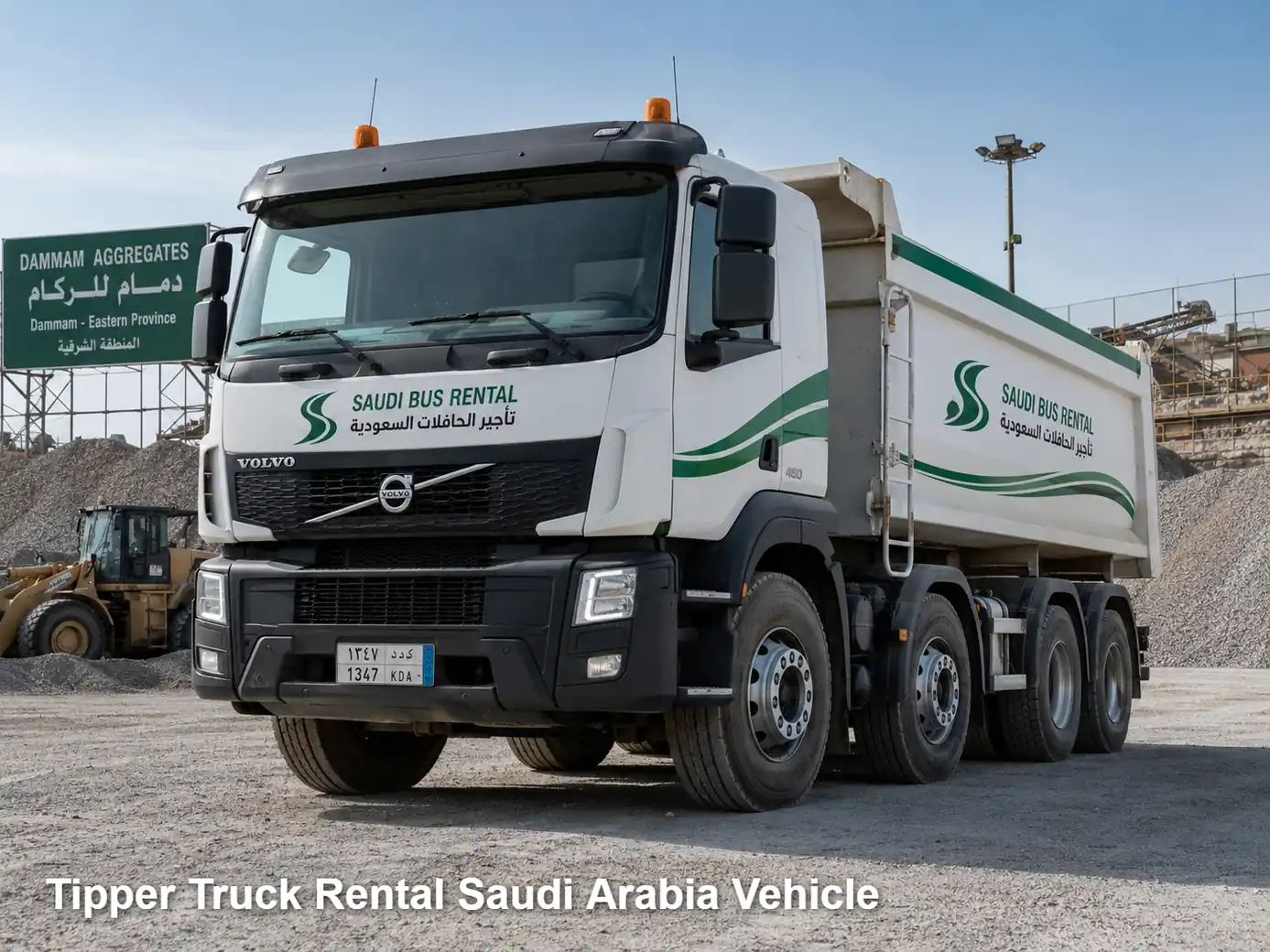 Tipper Truck Rental operating and site-access view in Saudi Arabia