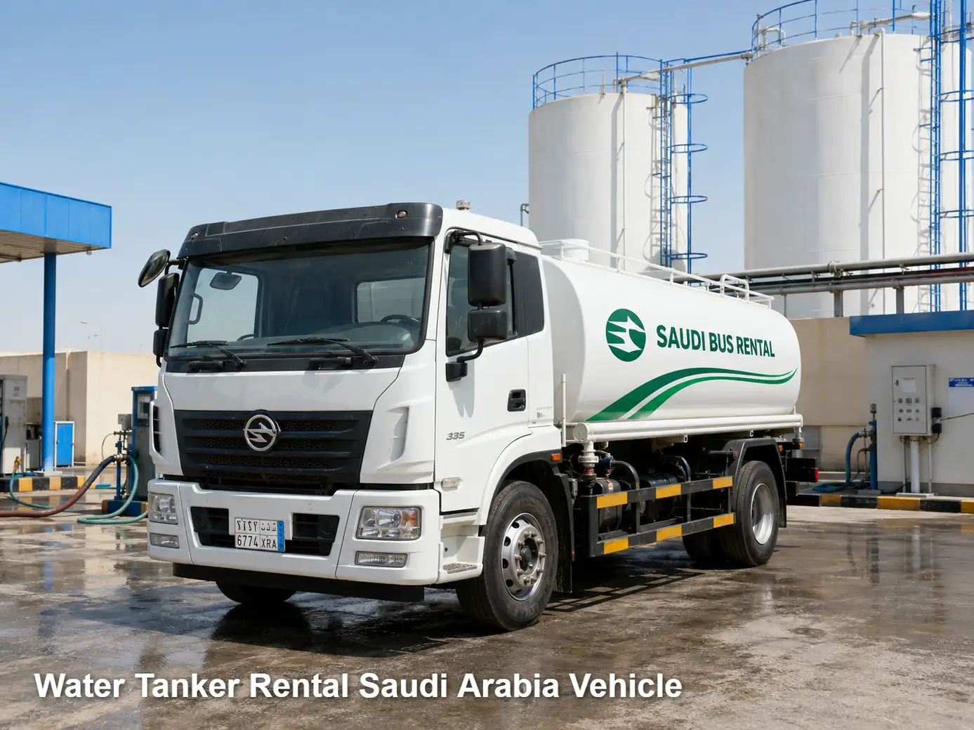 Water Tanker Rental operating and site-access view in Saudi Arabia